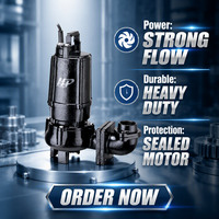 Pompa Air Limbah Sentrifugal Submersible Tugas Berat 1HP-5HP Berbahan Besi Cor dengan Sambungan Flens OEM ODM