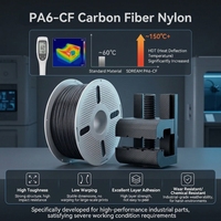 Filament PA6 CF 1,75 mm 1 kg Résistant à l'usure Haute rigidité pour imprimante 3D Bambu Lab