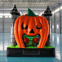 Maison gonflable commerciale de rebond d'Halloween combinée avec le château de citrouille de glissière pour la location d'événement de partie