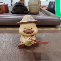 Figurine de canard mignon Zisha faite à la main avec chapeau de paille, figurine créative en argile violette pour la décoration de plateau à thé Kung Fu