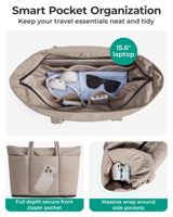 Sac fourre-tout de voyage léger et personnalisé pour femme, sac fourre-tout matelassé extensible avec pochette pour enseignante