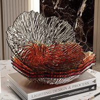 Plateau de service en plastique écologique en forme de fleur, plateau transparent pour salade et fruits, plateau irrégulier pour table basse, plateau à collations