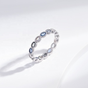 wholesale plata 925 sterling silver simple designer <b>ring</b> fine jewelry <b>dainty</b> stone 18k gold plated zircon finger <b>rings</b> for girls - Product Image 3