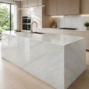 Ensemble de cuisine extérieure personnalisé <span class=keywords><strong>en</strong></span> <span class=keywords><strong>pierre</strong></span> frittée blanche, armoires extérieures modulaires, cuisine extérieure moderne, îlot <span class=keywords><strong>barbecue</strong></span> - Product Image 1
