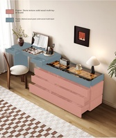 Table de toilette télescopique en chêne massif de style italien minimaliste moderne vintage, armoire de rangement de chevet pour chambre à coucher