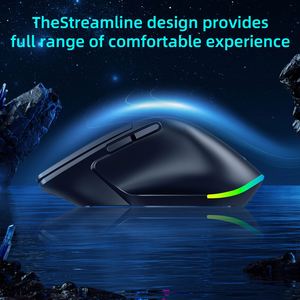 Nouveau produit Souris de charge de jeu ergonomique sans fil noire blanche légère - Product Image 2