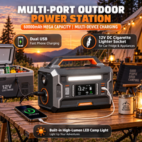 Pengisi Daya Baterai Mobil Portabel 8-in-1, Pompa Angin, Jump Starter, Power Bank, Pengisi Ban, 60000mAh, Arus Puncak 1800A, Penyedot Debu