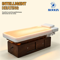 Table de massage électrique 4 moteurs MOOLIN pour salon de beauté, lit de spa facial, chaise réglable, lit de beauté pour extensions de cils, mobilier de salon
