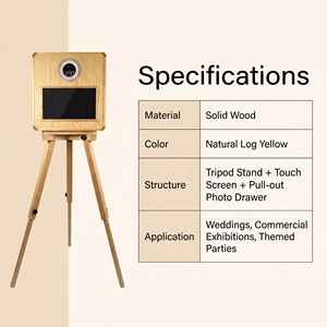 Nouvelle borne <span class=keywords><strong>photo</strong></span> vintage 2026 avec écran tactile de 15,6 pouces, impression <span class=keywords><strong>instantanée</strong></span>, en bois et métal, compatible avec les smartphones et les iPad - Product Image 5