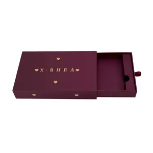 Hochwertige Geschenkverpackung starre Schachtel luxuriöses Design Schublade Geschenkbox mit Papiereinsatz