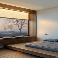 Plancher surélevé multifonctionnel sur mesure avec armoire de rangement pour petit salon ou chambre à coucher de style scandinave
