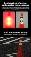 10 lampes solaires LED en plastique pour cônes de signalisation avec réflecteur prismatique haute intensité et protection IP66