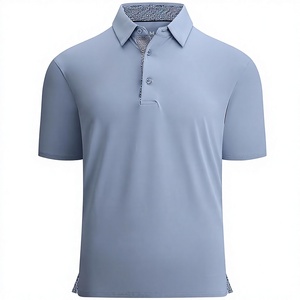 Polo à manches courtes noir pour homme, couleur unie, tricot piqué, coupe décontractée, longueur normale, boutons sur le devant, anti-plis - Product Image 1