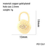 Bijoux DIY fait à la main personnalisé accessoire de bricolage cadenas en forme de coeur oeil du diable micro incrusté de zirconium pendentif plaque lumineuse