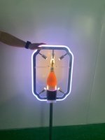 Support vertical lumineux LED personnalisé avec logo pour bouteilles, 5 spots lumineux RGB, présentoir à vin illuminé – Vente en gros