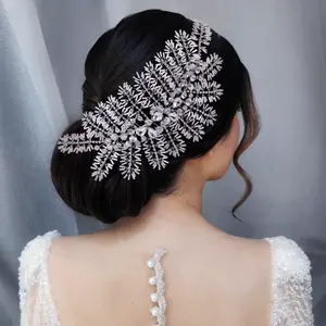 2023 Busana Baru Musim Semi Pernikahan Ikat Kepala Berlian Imitasi Pengantin Porselen Tabung Potongan Rambut Wanita Headwear Perjamuan