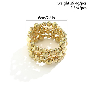 Bracelet en perles de bijouterie tendance, nouvelle arrivée 2023, bracelet simple multi-rangs pour femmes, bracelet en or CCB enveloppé autour du bras - Product Image 6