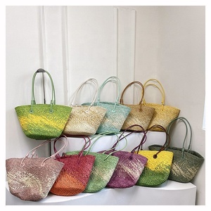 Borsa a tracolla in paglia di vimini francese, stile pastorale, borsa tote intrecciata, borsa da spiaggia per vacanze, borse in paglia di rafia - Product Image 1