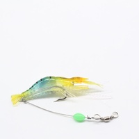 Leurre souple artificiel imitation crevette avec hameçons 9cm/6g biomimétique lumineux pour poisson noir à grande bouche