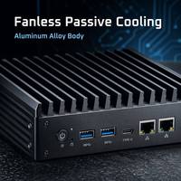 PC Industrial Sin Ventilador, Procesador Intel N5095 4C4T, LAN Dual, DDR4, 4*COM, 4*USB 3.0, WIN10, WIN11, LINUX, Mini PC Industrial