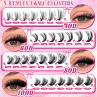Cils artificiels synthétiques transfrontaliers très demandés, styles segmentés 40/60/80/100D pour volume, 780 pièces par paquet