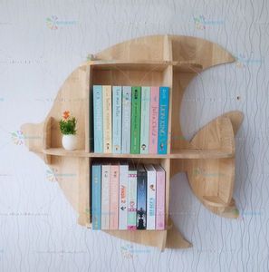 Chiquitos Nordic Creative Whale Wall Hanging <strong>Bookshelf</strong> Storage Cartoon Splicing Design <strong>Children</strong> Book Shelf Background Decoration - Product Image 4