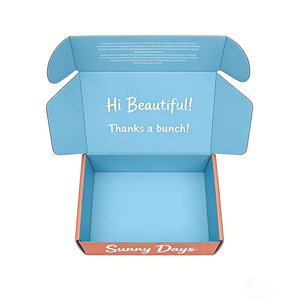 Boîtes d'expédition en carton personnalisées pour vêtements et accessoires, emballages cadeaux bicolores corail et bleu pour vêtements, boîtes d'expédition postales - Product Image 2