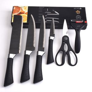 Ensemble de couteaux de cuisine en acier inoxydable de haute qualité, 6 pièces, design moderne, lames polies ambidextres, marque XHD, boîte cadeau couleur - Product Image 1