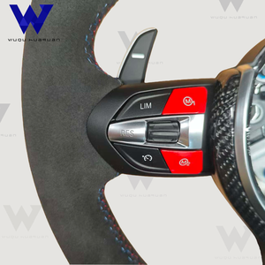 Para <span class=keywords><strong>BMW</strong></span> volante F10 F20 F30 X5 F15 X6 F16 F25 F26 M2 F87 M3 F80 M4 F82 E90 E60 gamuza completa con función de calentamiento por vibración - Product Image 3