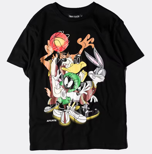 T-shirt da uomo traspirante e morbida con scollo rotondo, stampa 3D di personaggi dei cartoni animati <span class=keywords><strong>Looney</strong></span> Tunes, a maniche corte. - Product Image 3