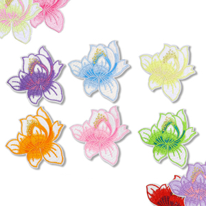 Parches bordados de flor para planchar en lotus, 10 colores disponibles para chaqueta, vestido - Product Image 2