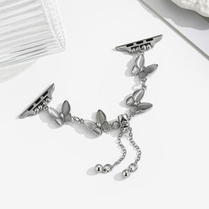 Ready to Ship metal Butterfly Watch strap with Cat Eye for Apple Watch Series 10 SE 9 8 7 Women Ladies watch Replacement Band - Product Image 6