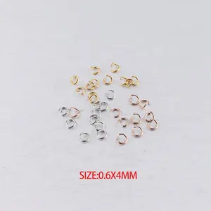 0.6*4MM Mixed Stainless Steel Open Jump Rings Split Rings Connectors For Diy Jewelry Making DIY Necklace Crafts Accessories