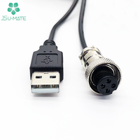 Câble d'assemblage USB 2.0 AM vers GX12 M12 4 broches femelle aviation, câble GX12 4P, connecteur USB GX12, câble 4 broches