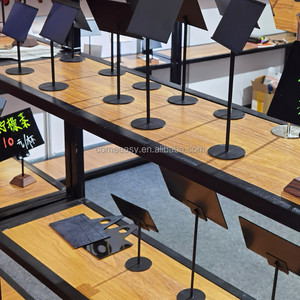 Couleur noire <span class=keywords><strong>menu</strong></span> en acier inoxydable affaires debout tablenumber lieu de <span class=keywords><strong>mariage</strong></span> porte-carte - Product Image 4