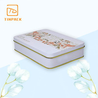 Boîte en métal rectangulaire décorative de qualité alimentaire élégante pour biscuits, chocolats et bonbons, idéale pour offrir en cadeau
