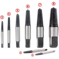 Ensemble d'extraction de vis endommagés, lot d'outils pour enlever les tuyaux d'eau, boulon cassé jeu de 8 pièces