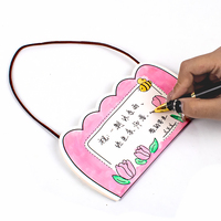 Kit de Bricolage Panier de Fleurs Fait Main, Ensemble de Peinture pour Enfants, Kit de Cartes à Suspendre pour Projet Artistique Scolaire, Personnalisation Disponible