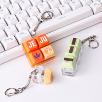 Custom LED Light Mechanical Keyboard Keycap Keychain Stress Relief Fidget Toy Aesthetic Gift Personalized Bulk Wholesale Logo