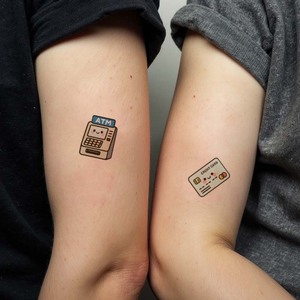 Tatouages temporaires colorés autocollant <span class=keywords><strong>carte</strong></span> bancaire et ATM Machine dessin animé mignon <span class=keywords><strong>tatouage</strong></span> étanche pour visage bras jambe - Product Image 4