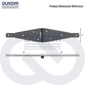 Bisagra <span class=keywords><strong>de</strong></span> Correa extra resistente <span class=keywords><strong>de</strong></span> 8 pulgadas Acero <span class=keywords><strong>de</strong></span> 3,5mm para puertas <span class=keywords><strong>de</strong></span> madera <span class=keywords><strong>grandes</strong></span> Puertas <span class=keywords><strong>de</strong></span> entrada Durabilidad - Product Image 3