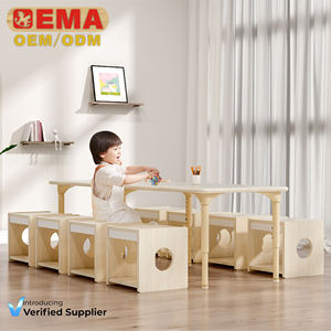 Conjunto de Mesa <span class=keywords><strong>y</strong></span> Sillas de Aprendizaje EMA Montessori para Preescolar <span class=keywords><strong>y</strong></span> Jardín de Infantes Muebles para Guarderías <span class=keywords><strong>y</strong></span> Centros Infantiles Diseño de Aulas - Product Image 1