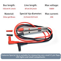 1000V 20A Digital Multimeter Pen Line Silicone Special Tip Probe Universal Electric Current Voltage Tester