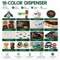Distributeur de liquide 8 couleurs pour étiquettes en silicone de sous-vêtements, logos en caoutchouc pour vêtements et semelles de chaussures
