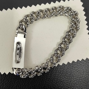 Pulseras con Dijes de Corazón Chro <span class=keywords><strong>para</strong></span> Hombre y Mujer, Joyería Plateada, Cadena y Eslabones Vintage, Estilo Punk, Deportivo, Retro, Moderno, Regalo de Moda, Venta al por Mayor - Product Image 6