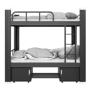Dortoir de l'école 2 couches en acier double Decker lit en métal avec armoire de rangement inférieure - Product Image 3
