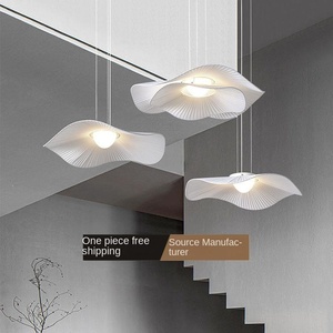 <span class=keywords><strong>Lampadario</strong></span> a Foglia di Loto Crema, Design Nordico Moderno e Semplice, Illuminazione Creativa e Personalizzata per Camera da Letto Femminile e Ristorante - Product Image 1