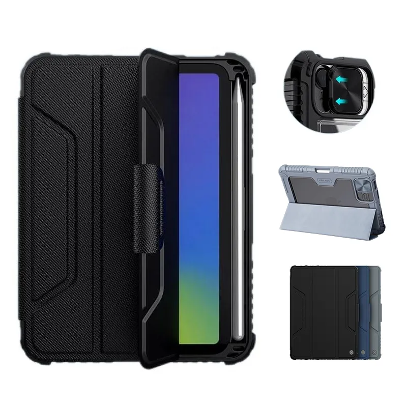Nillkin Shockproof Tablet Case Voor Ipad Mini 6 2021 Met Camera Cover Potlood Houder 2 Angel Kickstand Robuuste Tablet Case