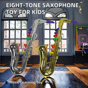 Saxophone en plastique à huit tons pour enfants, jouet musical d'éveil, trompette avec finition électrolytique, vente en gros - Product Image 6