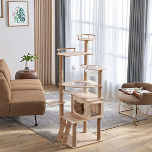 ที่เกาคอนโดแมวทำจากไม้ดีไซน์หลากหลายรูปหอแมวขนาดใหญ่หรูหราสำหรับบ้านสัตว์เลี้ยงในร่ม - Product Image 1